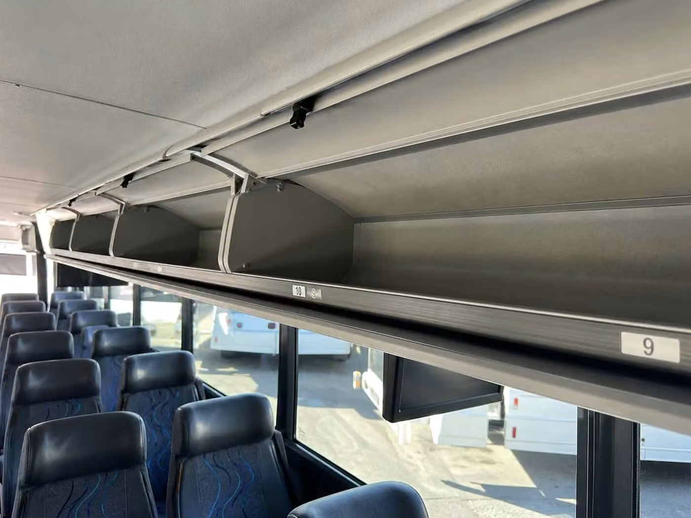 hollister 18 passenger minibus overhead storage