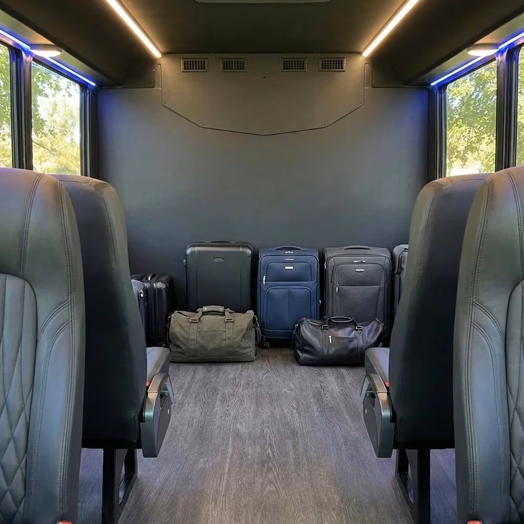 hollister 20 passenger minibus luggage area