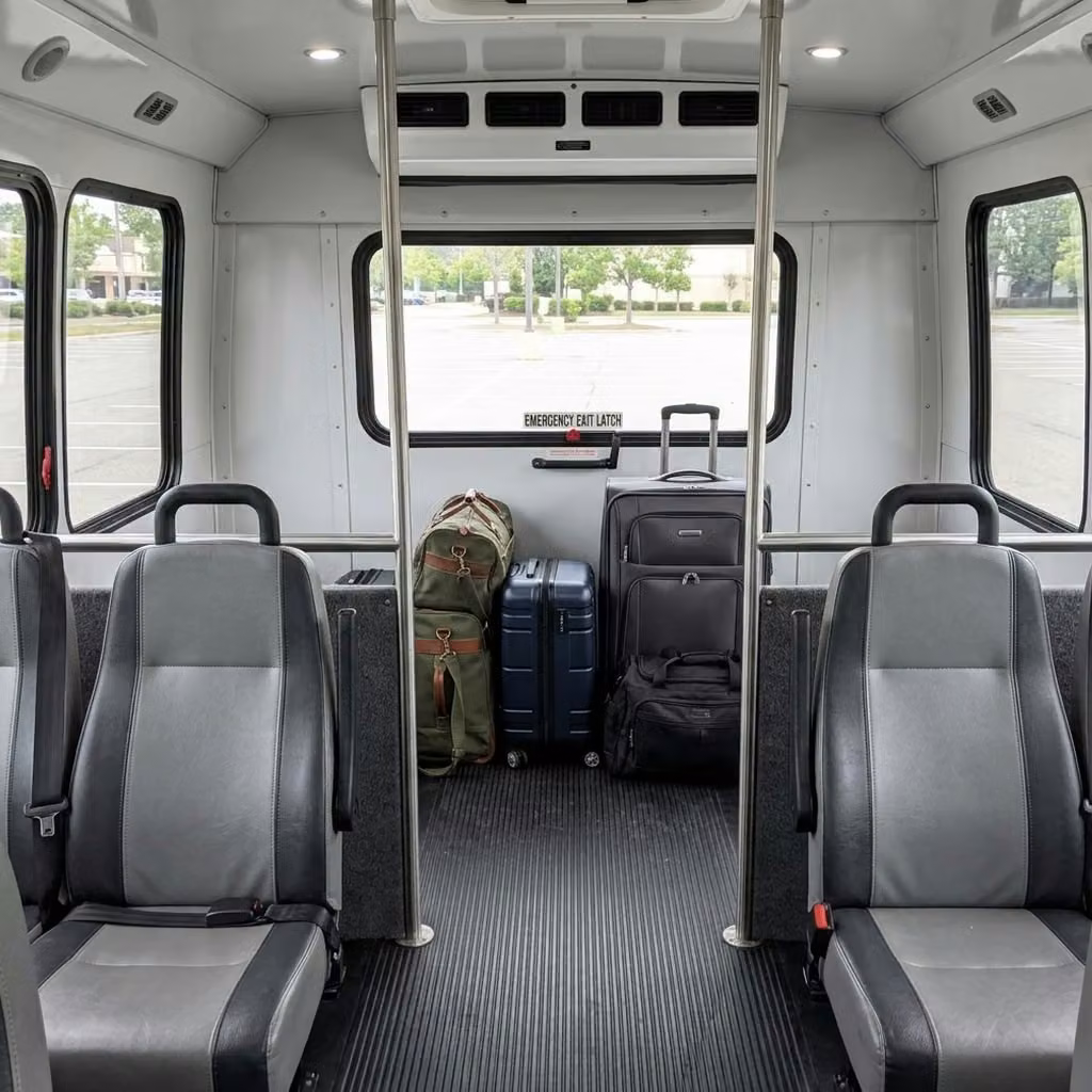 hollister 28 passenger minibus luggage area