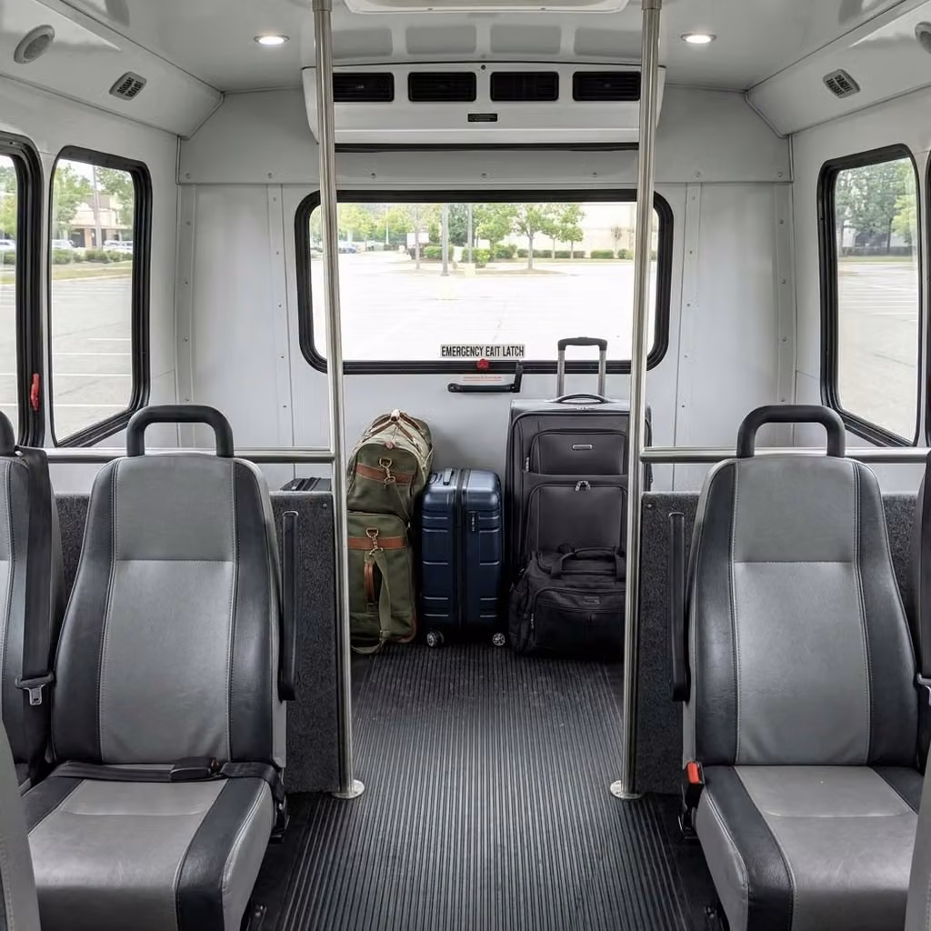 hollister 30 passenger minibus luggage area