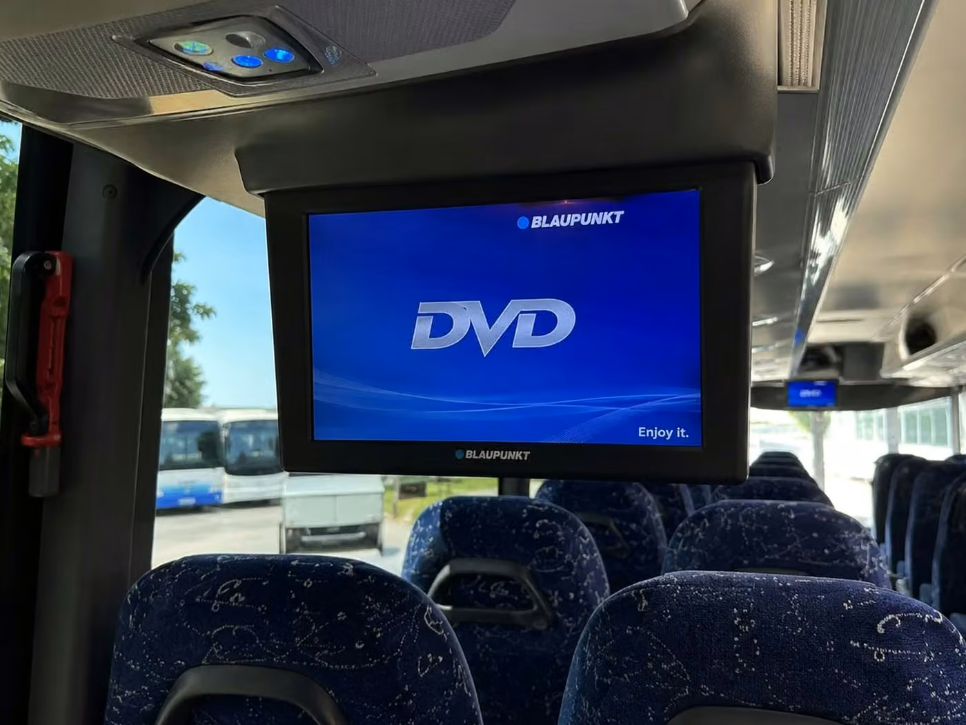 hollister 56 passenger charter bus tvs