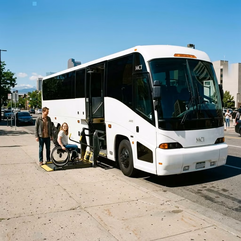 hollister 56 passenger charter bus wheelchair lift