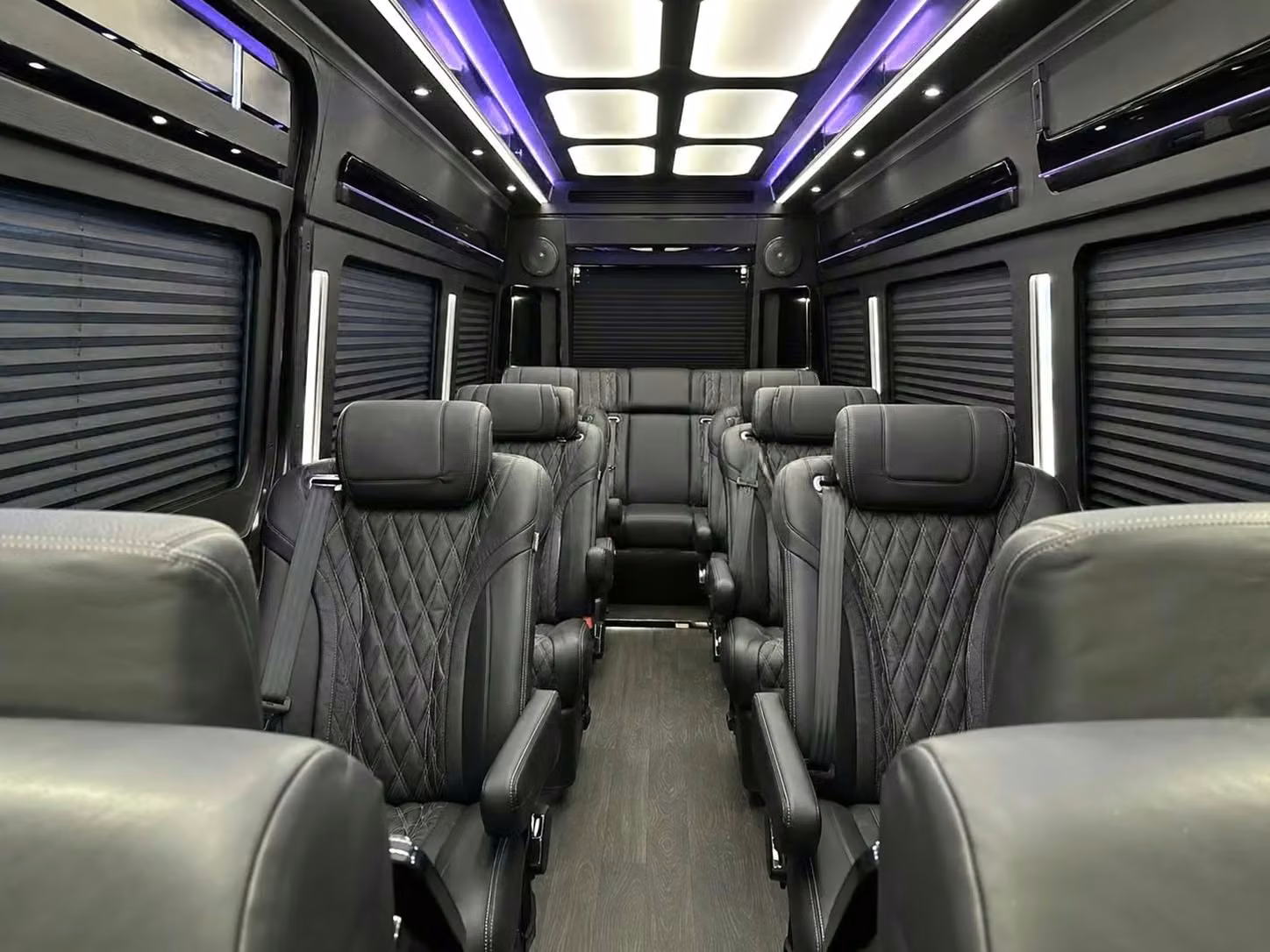 hollister sprinter van rental with driver reclining seats