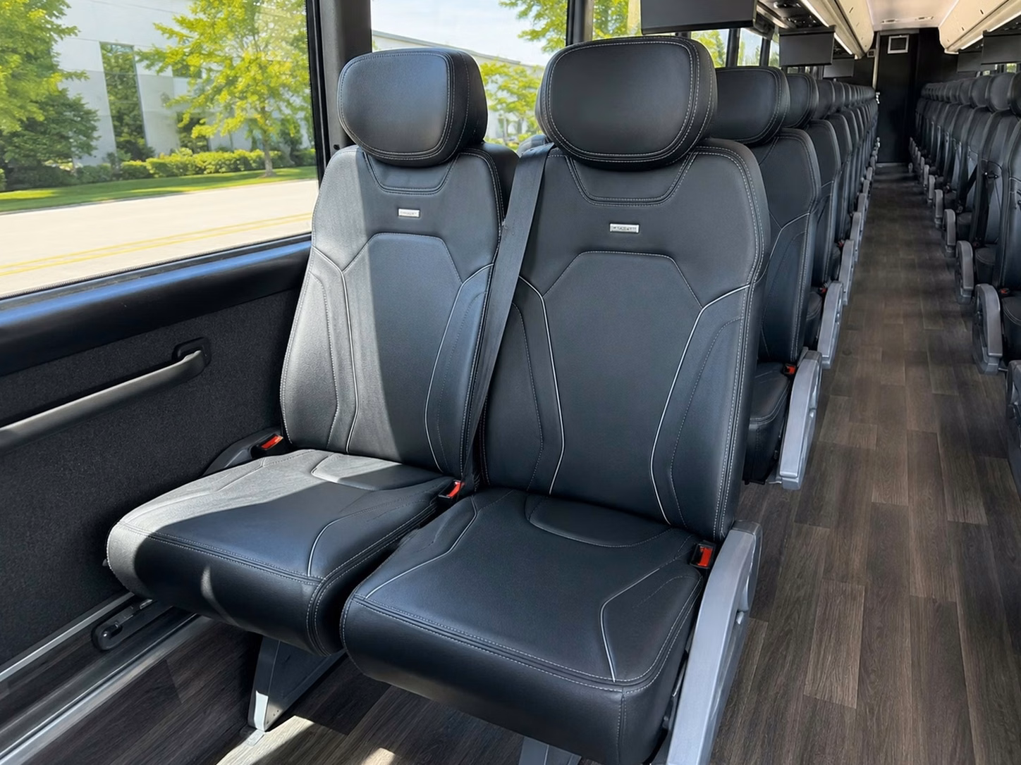 56 passenger charter bus inside